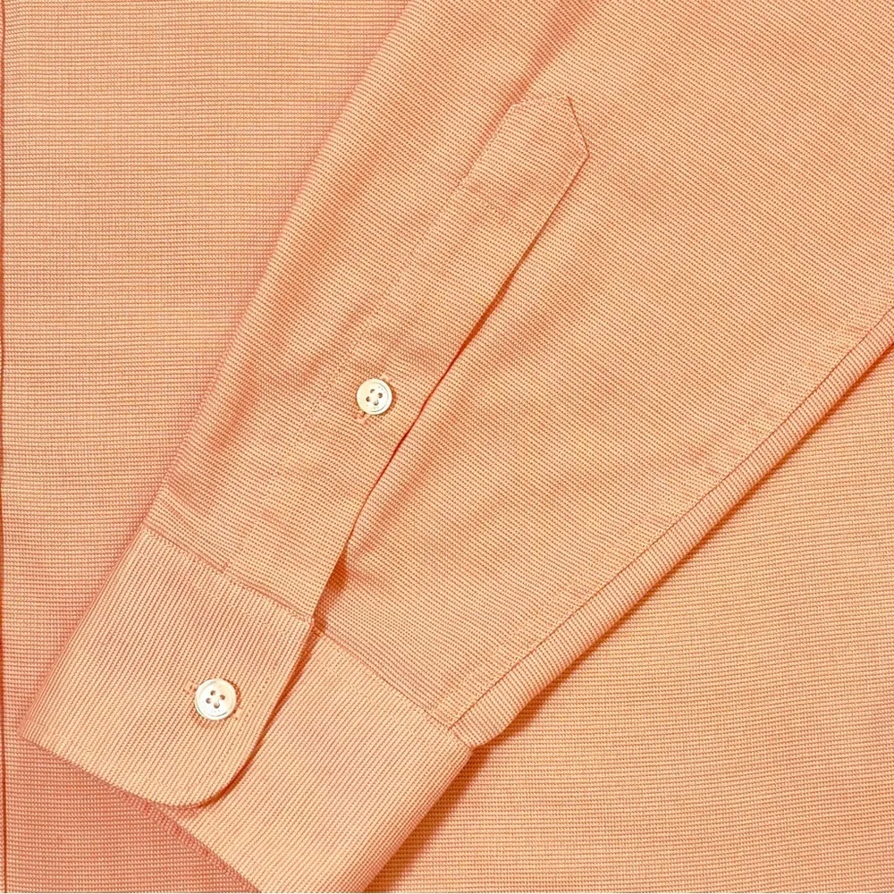 Tommy Hilfiger THFlex Athletic Fit Dress Shirt XL Peach Coral Button Front - Picture 6 of 13
